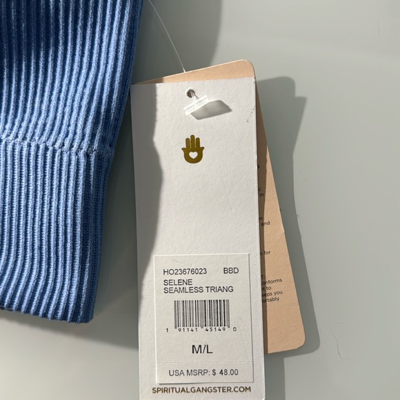 Spiritual Gangster light blue ribbed bralette size Medium - Picture 8 of 10